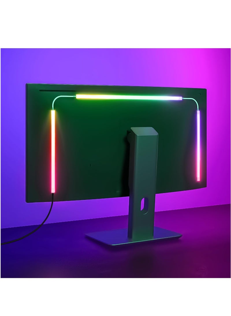 RGB Backlight for 27 Inches Computer Monitor, Yakiter LED Strip Light Sync with Screen Color & Music for Games Movies etc, Software Control, USB Powered