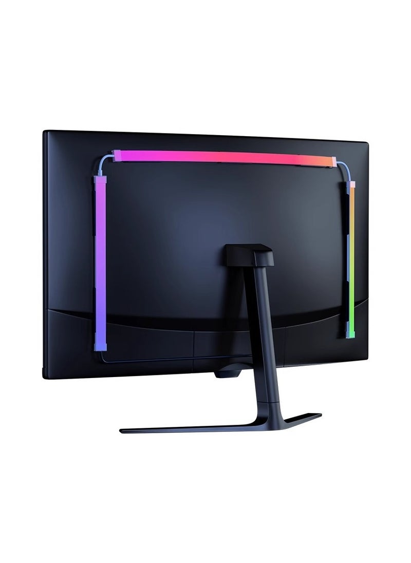 RGB Backlight for 27 Inches Computer Monitor, Yakiter LED Strip Light Sync with Screen Color & Music for Games Movies etc, Software Control, USB Powered