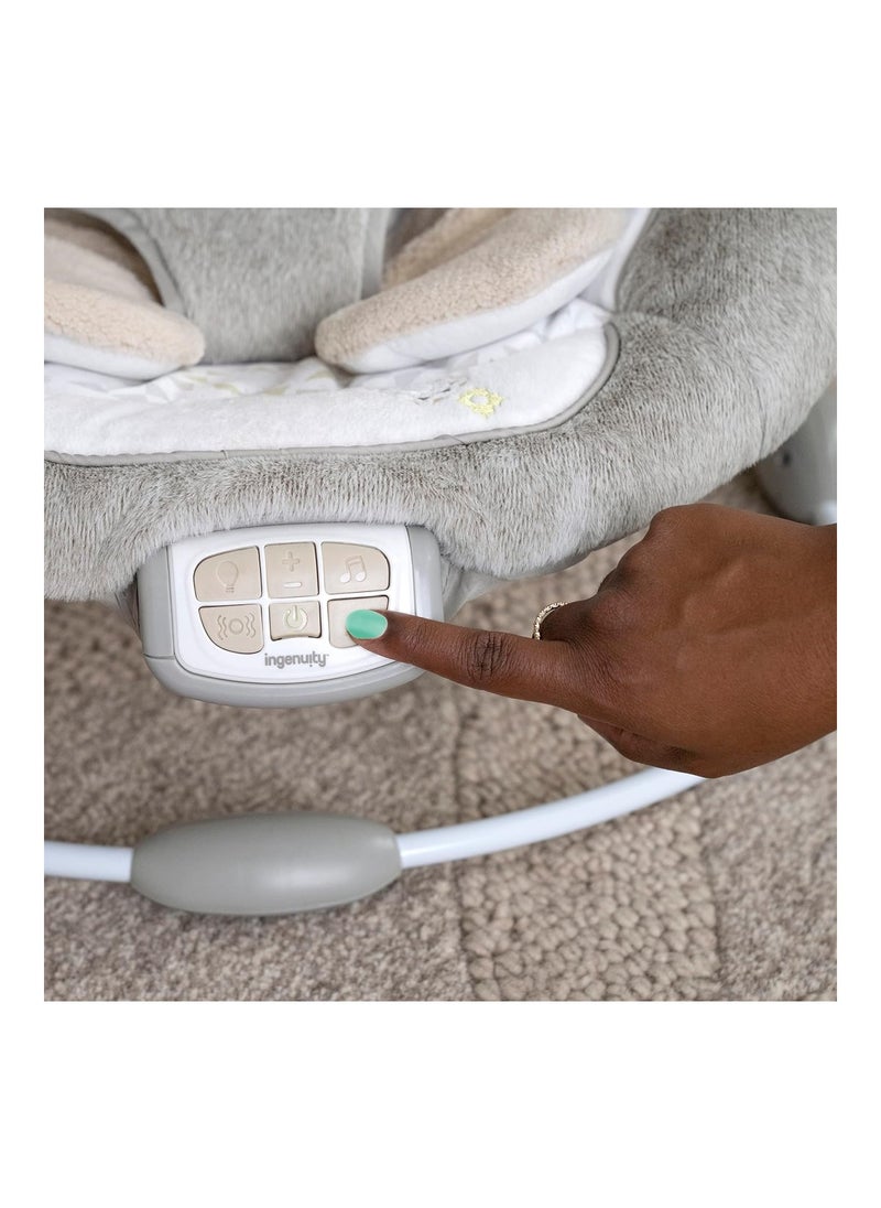 Baby Bouncer Seat With Light Up Toy Bar And Bunny Tummy Time Pillow Mat, 0+ Months