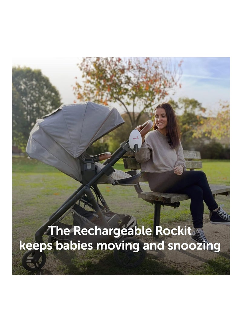 Portable Baby Rocker 2.0 Usb Rechargeable Fits Any Stroller Pram Pushchair Or Buggy Comes With Rotating Bracket