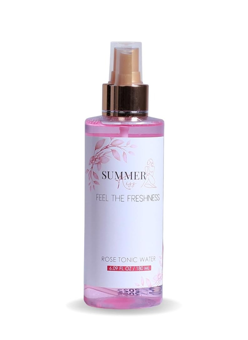 Summer Kiss Rose Face Toner, Hydrating and Refreshing 100% Natural Rose Water, 180ml