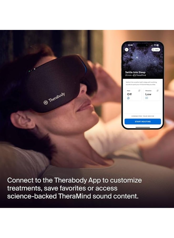 Therabody SmartGoggles 2.0 Heated Eye Mask, Sleep Mask with Blackout & Temple Massage for Personalised Relaxation and Headache Relief