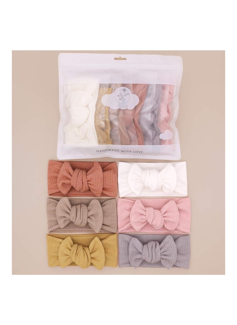 Baby Girls Headbands With Bows Infant Toddler Knit Headwrap Hair Accessories