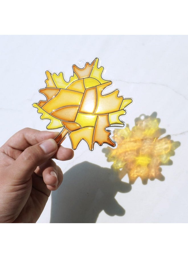 27 Sets Fall Leaf Suncatchers Ornaments Decorations Diy Window Paint Art Suncatchers Craft Kits Autumn Maple Leaf Sun Catchers For Kids Classroom Thanksgiving Harvest Party Activity Art Project