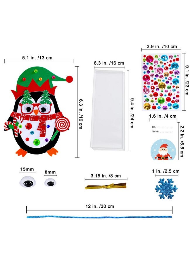 24 Sets Christmas Craft Kits Winter Crafts Diy Christmas Penguin Ornaments Decorations Art Sets Foam Penguin Christmas Stickers For Kids Holiday Festive Home Classroom Activities Party Favors