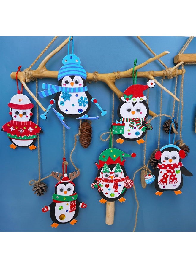 24 Sets Christmas Craft Kits Winter Crafts Diy Christmas Penguin Ornaments Decorations Art Sets Foam Penguin Christmas Stickers For Kids Holiday Festive Home Classroom Activities Party Favors