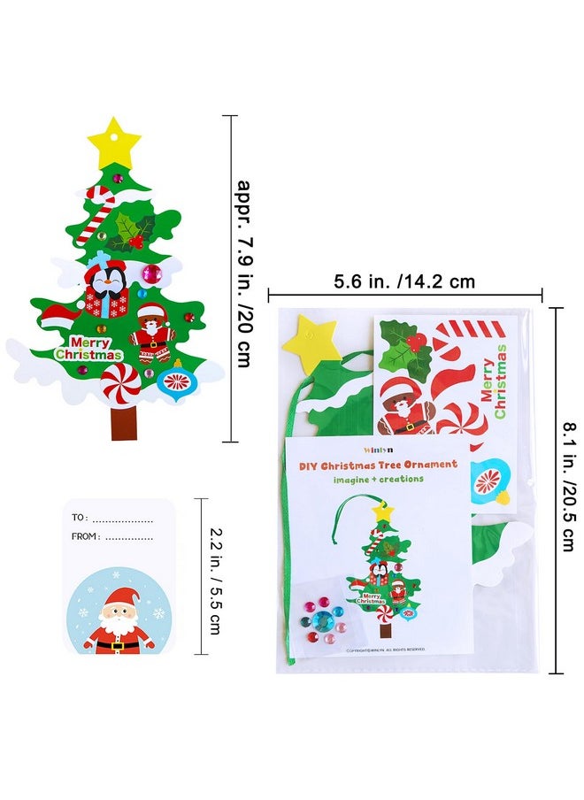 48 Sets Christmas Tree Ornaments Decorations Art Sets Diy Christmas Craft Kits Winter Crafts Pine Tree Snowman Snowflake Santa Xmas Stickers For Kids Holiday Classroom Activities Party Favors