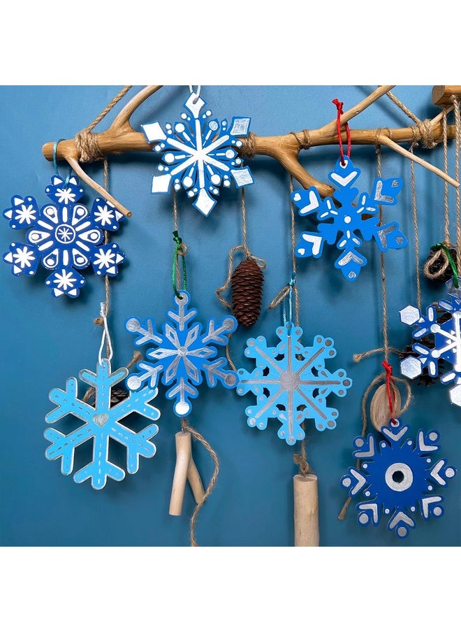 56 Sets 8 Styles Magic Color Scratch Blue Snowflake Ornaments Decorations Scratch Art Christmas Craft Kits Winter Crafts For Kids Holiday Seasonal Home Classroom Activities Party Favors