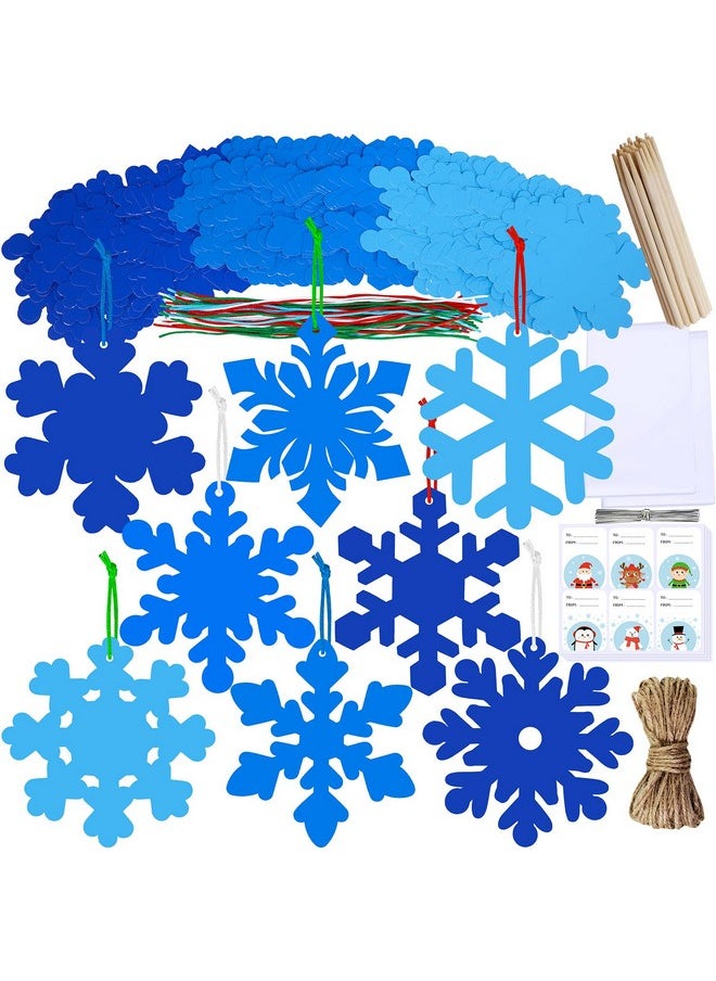 56 Sets 8 Styles Magic Color Scratch Blue Snowflake Ornaments Decorations Scratch Art Christmas Craft Kits Winter Crafts For Kids Holiday Seasonal Home Classroom Activities Party Favors