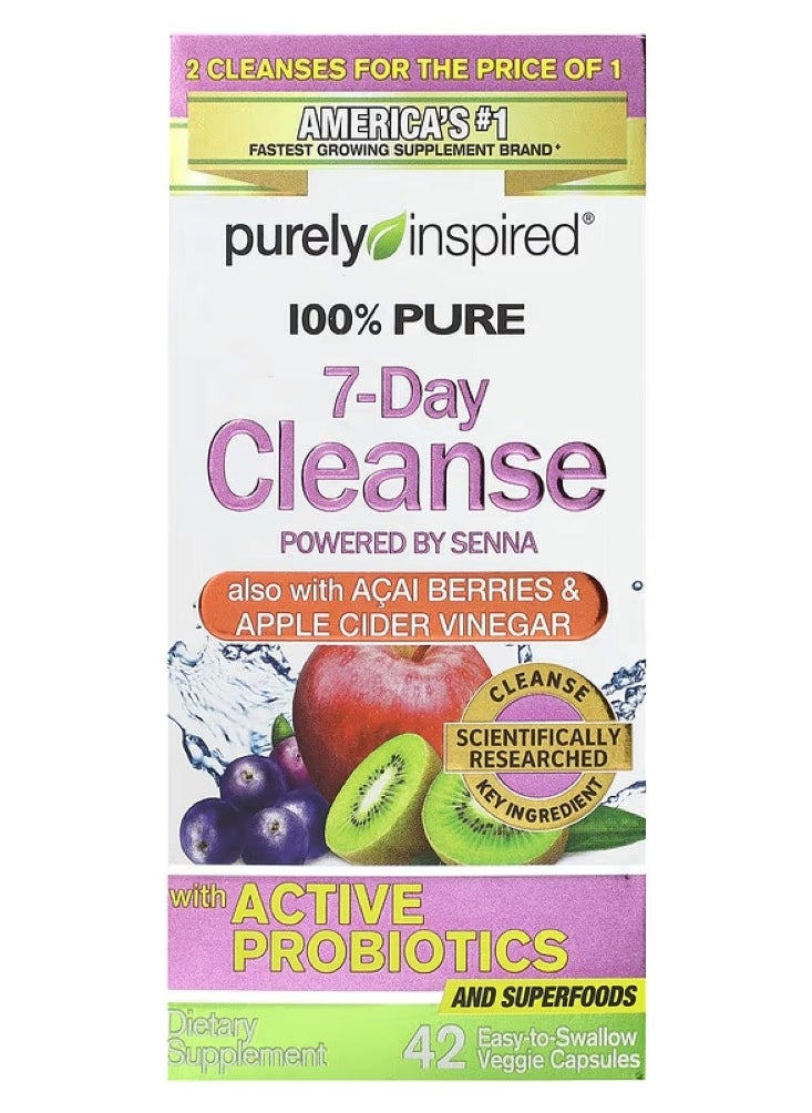 Purely Inspired, 100% Pure 7-Day Detox, 42 Easy-to-Swallow Veggie Capsules