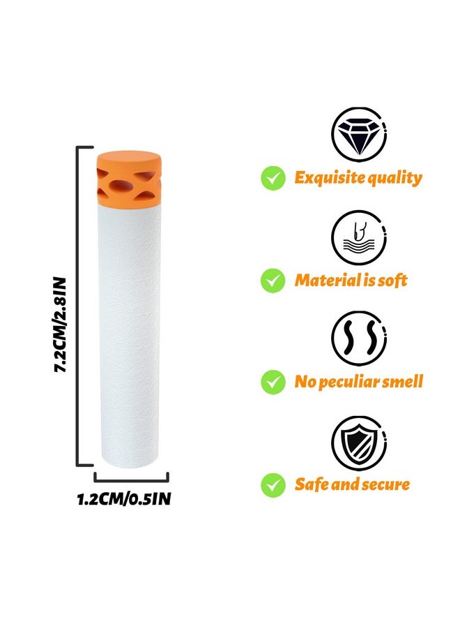 100 Pcs Waffles Darts Refill Pack Foam Bullet Compatible For Nerf N-Strike Series Blaster (Glow At Dark, White)