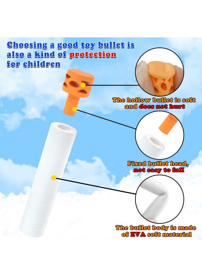 100 Pcs Waffles Darts Refill Pack Foam Bullet Compatible For Nerf N-Strike Series Blaster (Glow At Dark, White)
