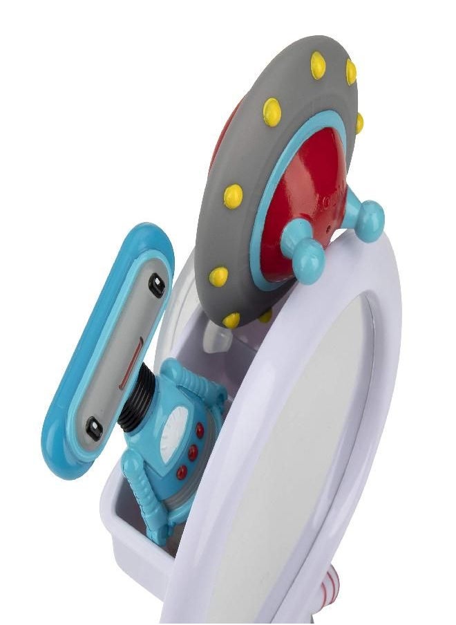 Nuby Awesome Astronaut Mirror Interactive Baby Toy Set for Fun Bath Time, 3 Piece Set