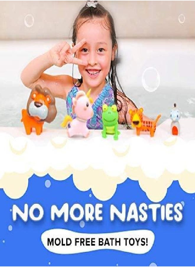 Mold Free Bath Toys for Babies and Toddlers, Animal No Hole Bath Toys, Non Squirting Bath Toys no Mold for Tub,Beach,Pool, BPA-Free, Dishwasher-Safe, Infant Bath Toys No Holes 0 1 3 6 12 18 Months