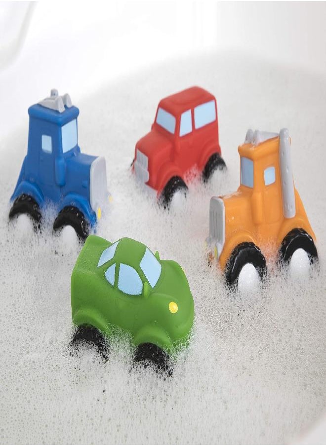 Nuby Squirt Wheels Bath Toys, 4 Count (Pack of 1)