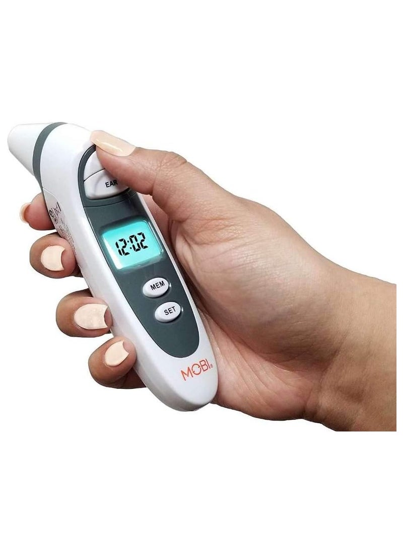 MOBI DualScan Prime 2-in-1 Ear & Forehead Digital Thermometer with Food & Bottle Readings, 4+ Features