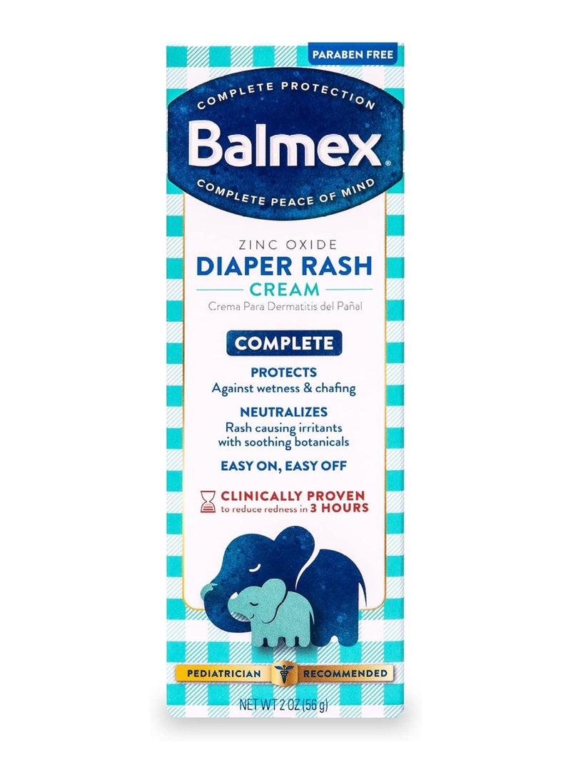 Complete Zinc Oxide Protection Diaper Rash Cream, 2 Oz