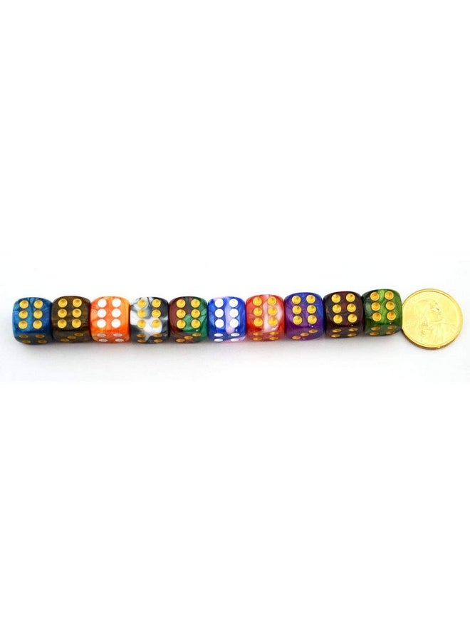 10-Pack D6 Six Sided 16Mm Dice Die For Dnd, Mtg, Rpg, Tenzi, Yahtze, Bunco, Table Borad Games, Math Teaching… (Color 2)