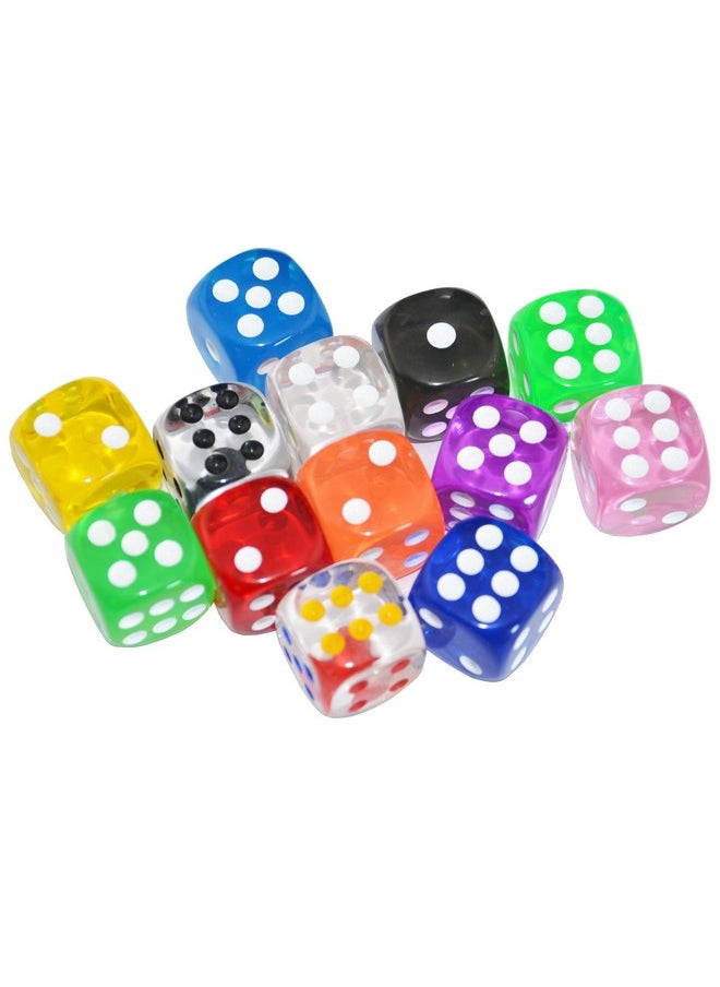 10-Pack D6 Six Sided 16Mm Transparent Dice Die For Dnd, Mtg, Rpg, Tenzi, Yahtze, Bunco, Table Borad Games, Math Teaching