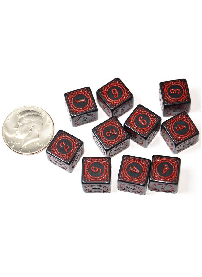 10-Pack D6 Six Sides 16Mm Dice Die For Dnd Mtg Prg Wow Table Game Math Teaching (Red Letter)