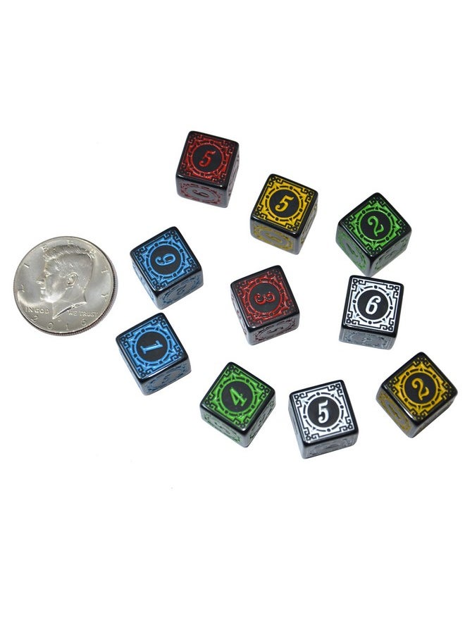 10-Pack D6 Six Sides 16Mm Dice Die For Dnd Mtg Prg Wow Table Game Math Teaching (Mix Color)