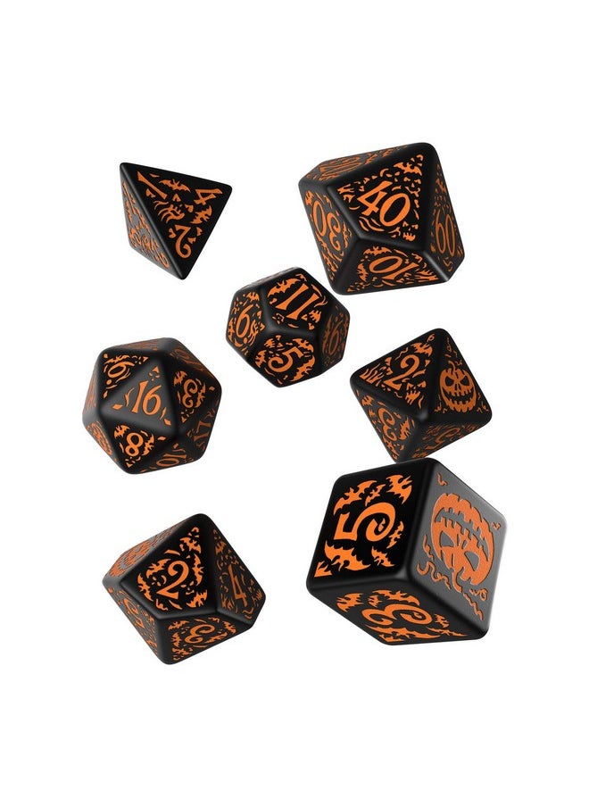 Q-Workshop Halloween Pumpkin Dice Set Black & Orange