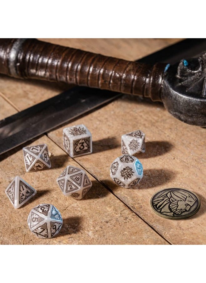 Q-Workshop Witcher Dice Set. Geralt - Q-Workshop White Wolf