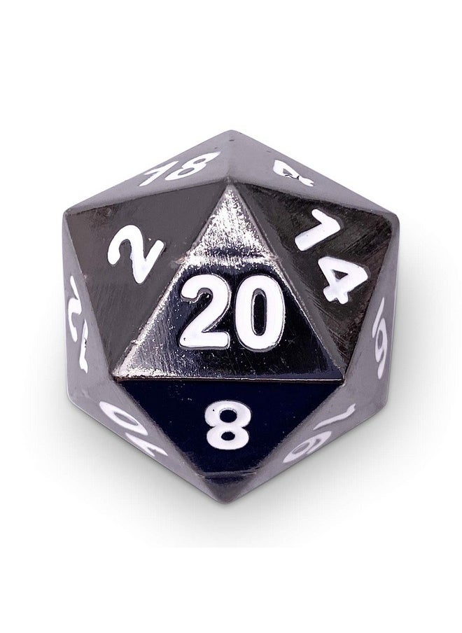 45Mm Full Metal D20 Boulder Dice - Drow Black