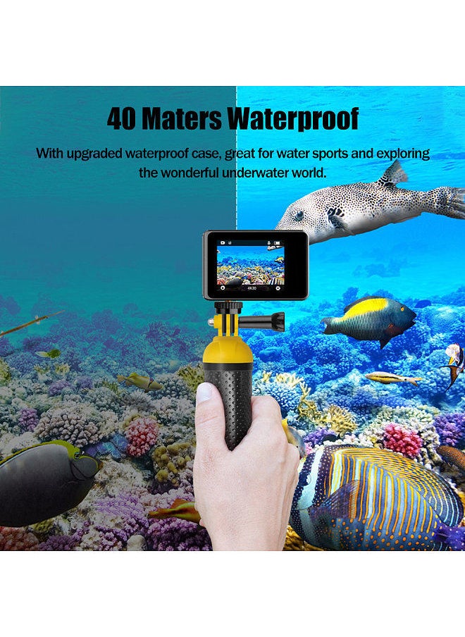 4K 24MP Dual Screen Sport Camera DV Camcorder 2.0 Inch Screen 170° Wide Angle EIS 40m Waterproof WiFi with Macro Lens Remote Control for Outdoor Sports