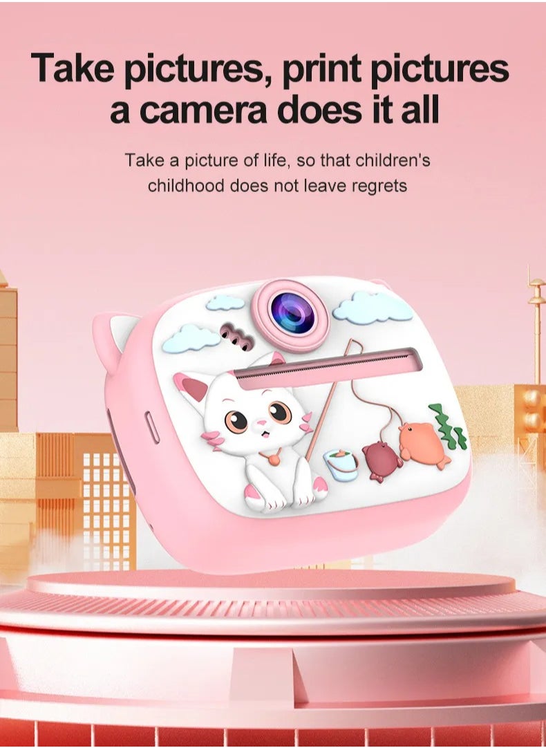 Children's Toy Digital Camera 1080p HD Screen Outdoor Toy Birthday Gift Polaroid HD Mini Print Camera Children's Digital Video Camera