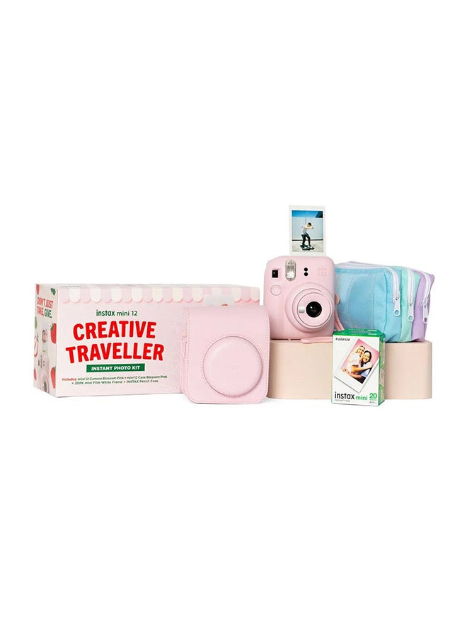 Instax Mini 12 Creative Traveller Instant Photo Kit (Blossom Pink)