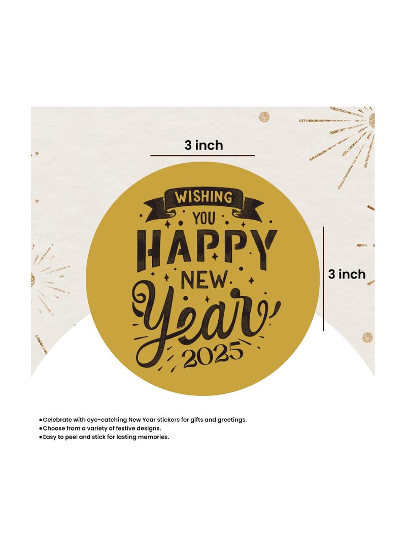 Happy New Year Stickers For Stunning Gift Wrapping-Happy New Year Vinyl Stickers-New Year Party Decoration Stickers