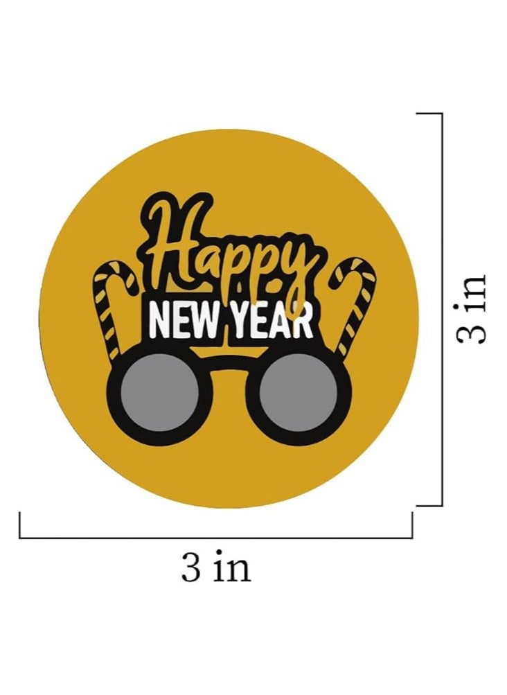 Happy New Year Stickers For Stunning Gift Wrapping-Happy New Year Vinyl Stickers-New Year Party Decoration Stickers