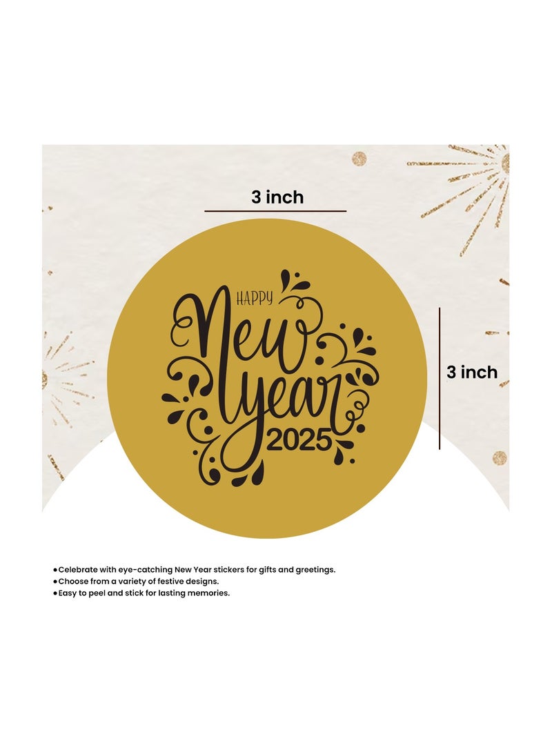 Happy New Year Stickers For Stunning Gift Wrapping-Happy New Year Vinyl Stickers-New Year Party Decoration Stickers