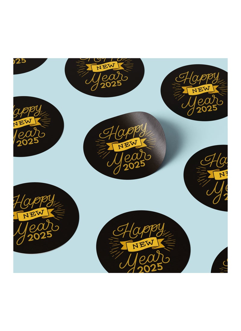 Happy New Year Stickers For Stunning Gift Wrapping-Happy New Year Vinyl Stickers-New Year Party Decoration Stickers