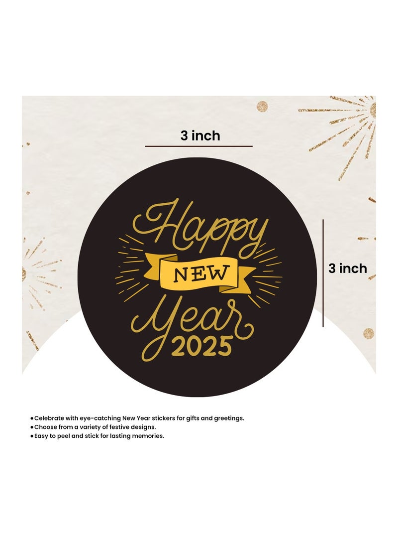 Happy New Year Stickers For Stunning Gift Wrapping-Happy New Year Vinyl Stickers-New Year Party Decoration Stickers