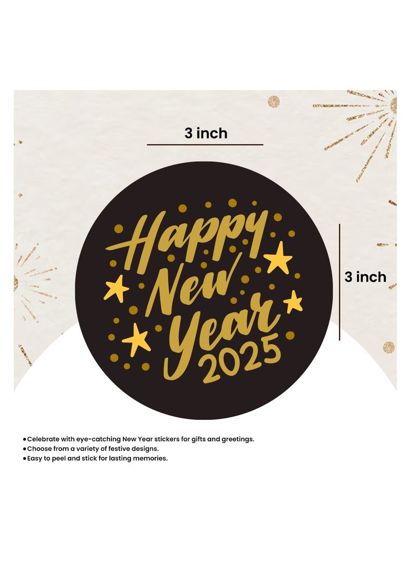 Happy New Year Stickers For Stunning Gift Wrapping-Happy New Year Vinyl Stickers-New Year Party Decoration Stickers