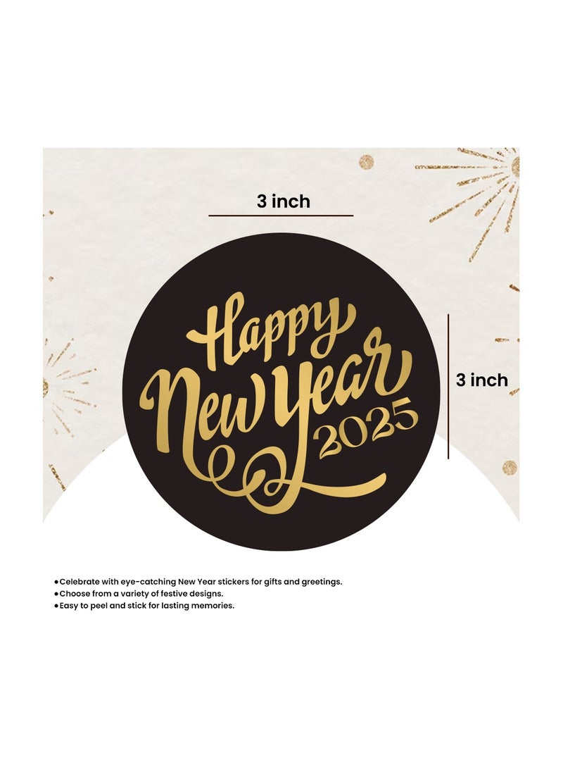 Happy New Year Stickers For Stunning Gift Wrapping-Happy New Year Vinyl Stickers-New Year Party Decoration Stickers