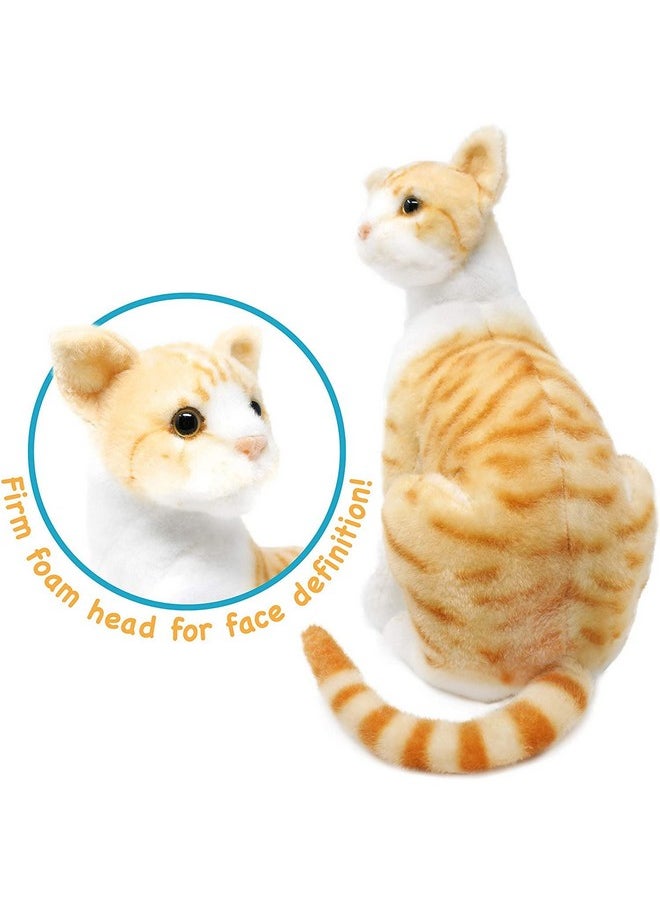 Cute Cat Soft Stuffed Plush Animal Toy For Kids Room (Size: 21 Cm Color: Orange And White)