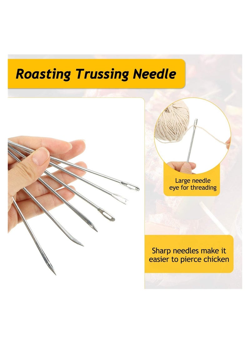 Durable Stainless Steel Roasting Trussing Needles - 10 Pack Cooking Needles for Securing Stuffed Turkey, Chicken, Roasts u0026 Meats - Essential Kitchen Supplies