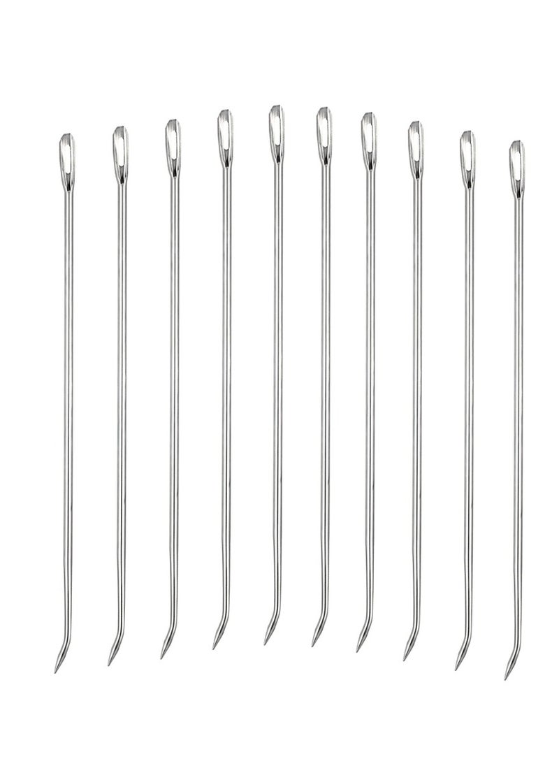 Durable Stainless Steel Roasting Trussing Needles - 10 Pack Cooking Needles for Securing Stuffed Turkey, Chicken, Roasts u0026 Meats - Essential Kitchen Supplies