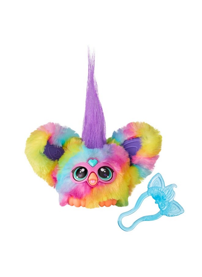 Furblets Ray-Vee Mini Friend, Electronica Music, Speaks Only Furbish, Electronic Plush Toys For Girls & Boys, Interactive Pets, Rainbow, Christmas Stocking Stuffers, 6+