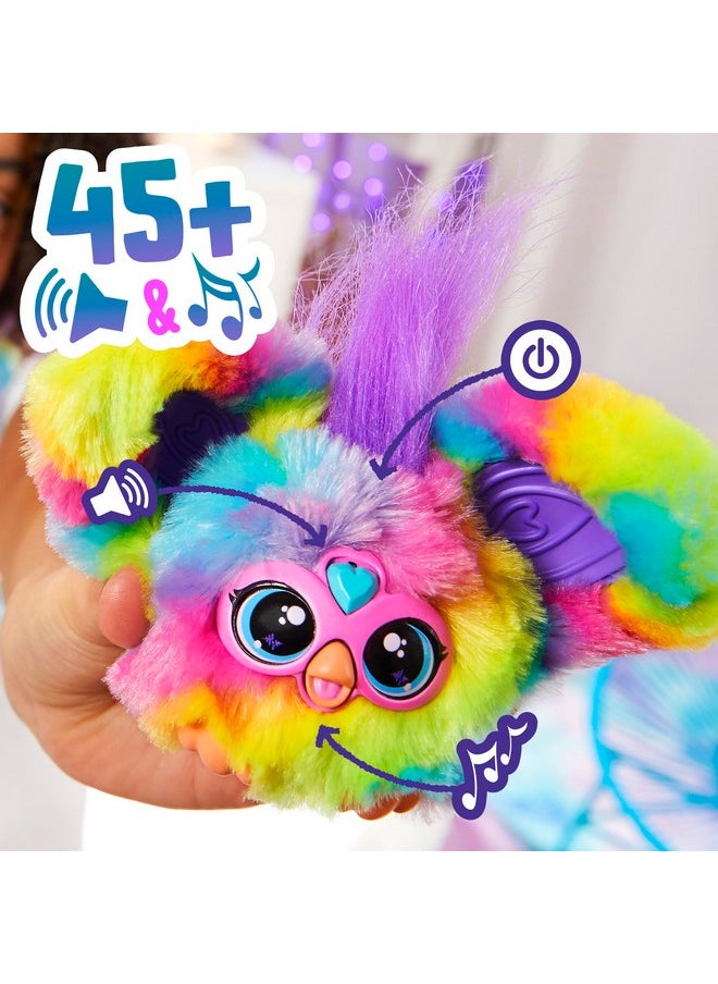 Furblets Ray-Vee Mini Friend, Electronica Music, Speaks Only Furbish, Electronic Plush Toys For Girls & Boys, Interactive Pets, Rainbow, Christmas Stocking Stuffers, 6+