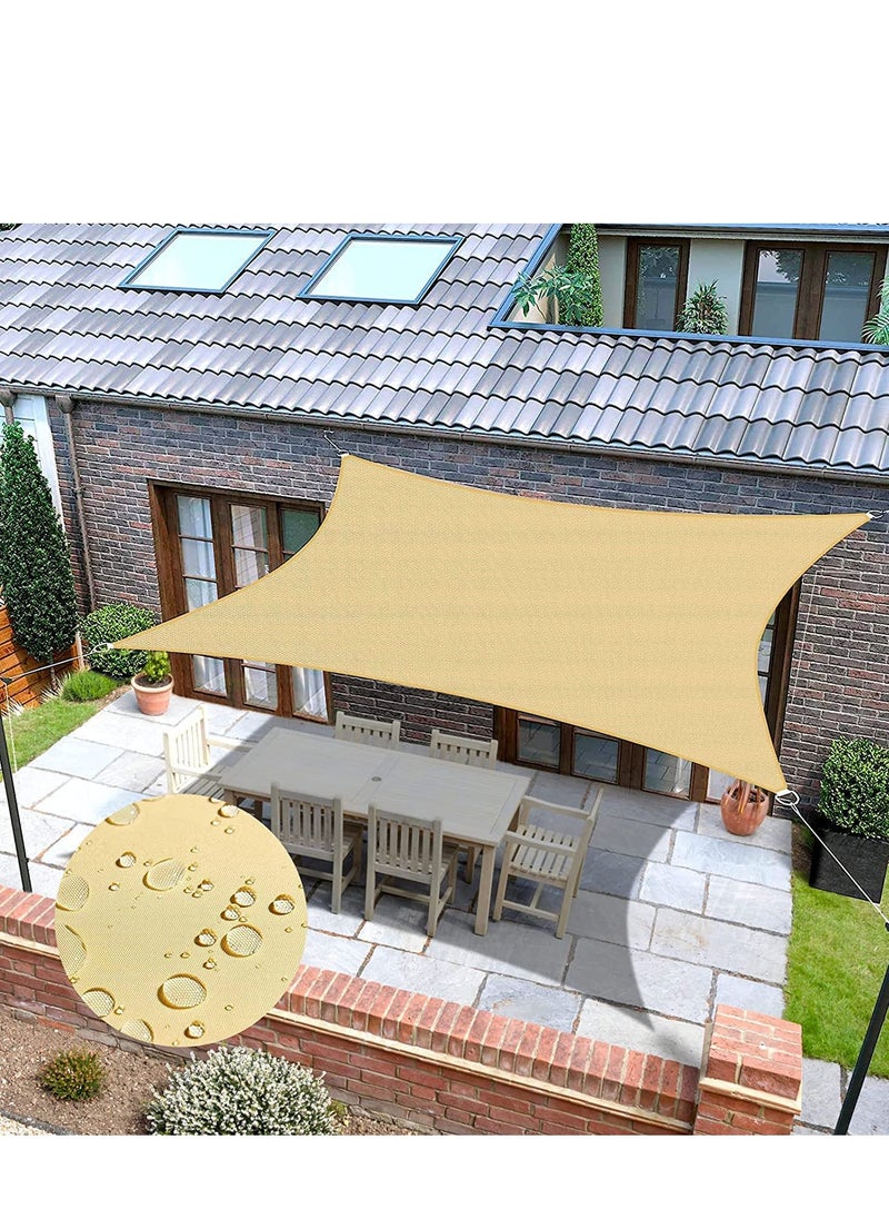 Sun Shade Sail Waterproof Outdoor Rectangle Shade Canopy UV Block Awning for Patio Garden Backyard Lawn(5m*5m)