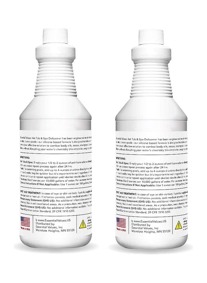 Pack Of 2 Hot Tub And Spa Defoamer White/Blue 945ml