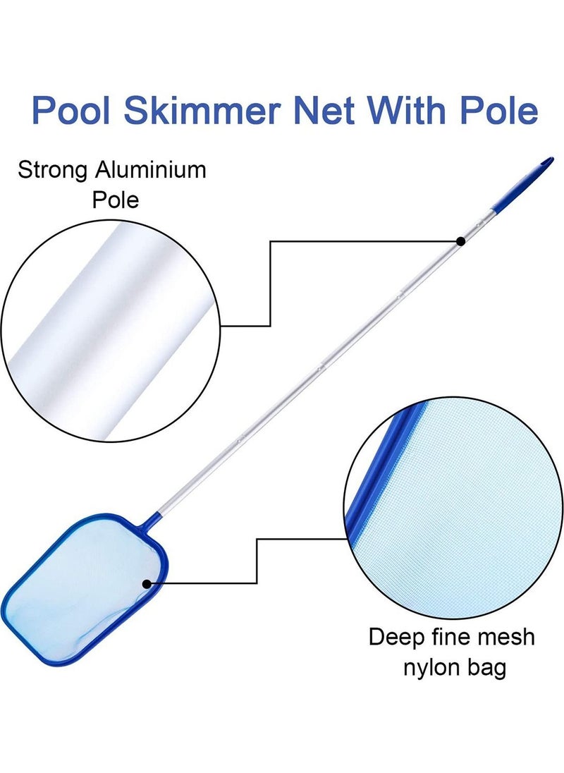 Pool Skimmer Pool Skimmer Net Basket With Pole 122cm Pool Sturdy Frame Fine Mesh Net Leaf Skimmer Suitable For Spas Hot Tubs Fountain Fish Tank for Cleaning Pool Leaves and Debris