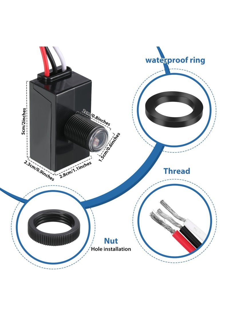 Outdoor Photoelectric Light Sensor for Dusk to Dawn Control 120-277V Hardwired Switch for Most Lamp Fixtures