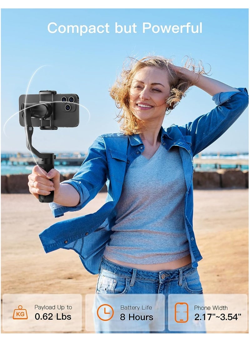 Hohem iSteady XE 3-Axis Handheld Gimbal Stabilizer for Smartphones Portable and Foldable with Face and Object Tracking for iPhone and Android