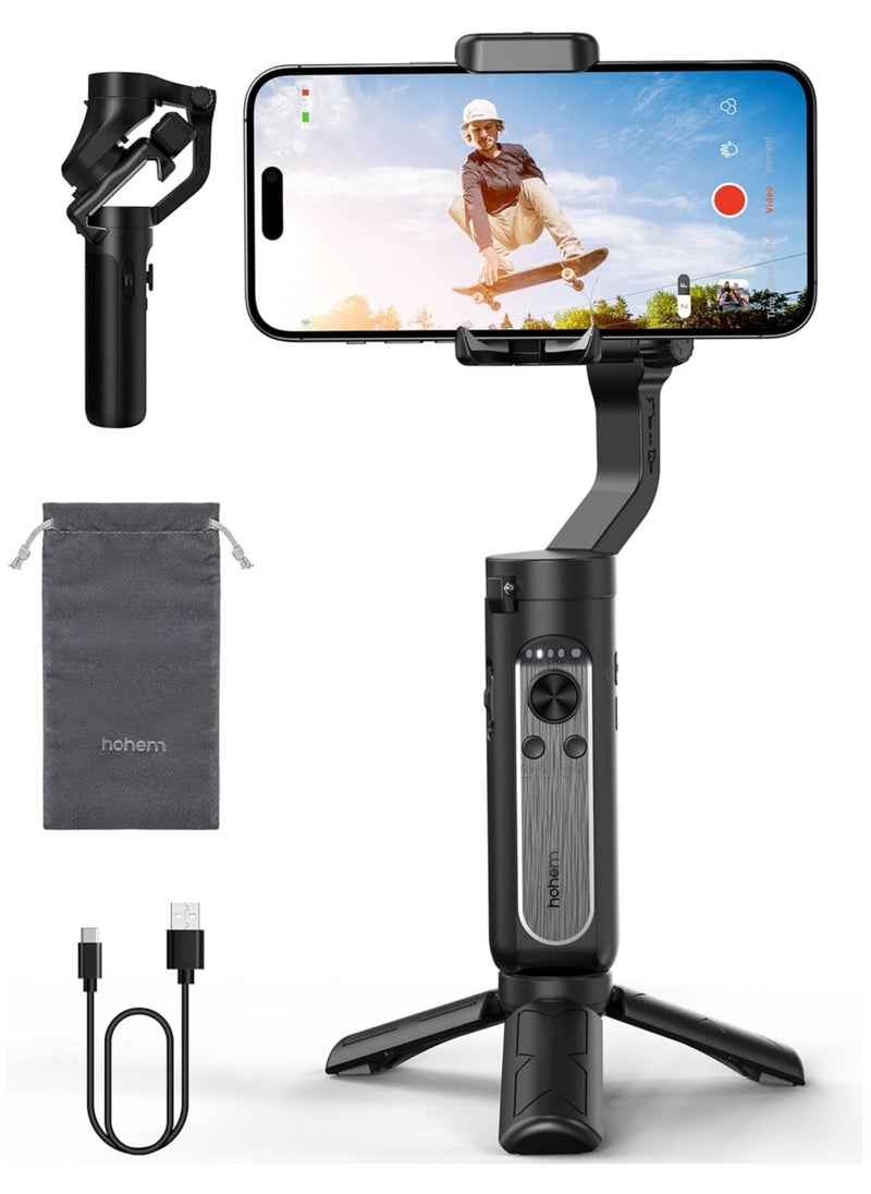 Hohem iSteady XE 3-Axis Handheld Gimbal Stabilizer for Smartphones Portable and Foldable with Face and Object Tracking for iPhone and Android