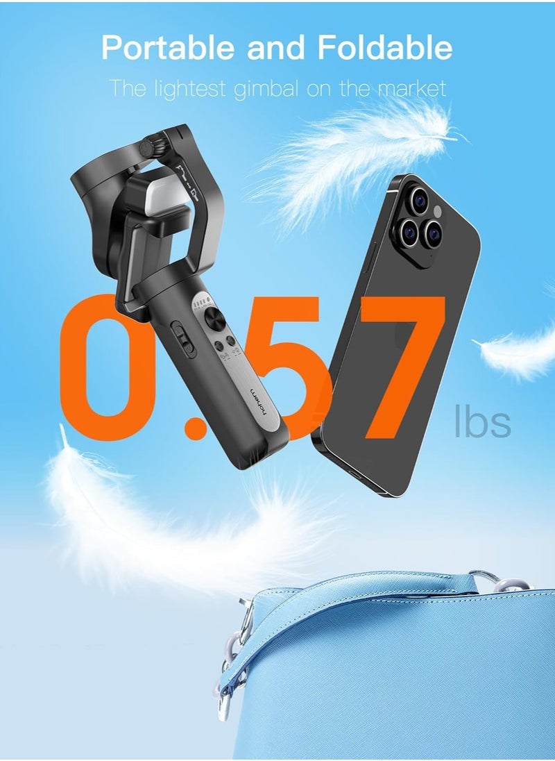 Hohem iSteady XE 3-Axis Handheld Gimbal Stabilizer for Smartphones Portable and Foldable with Face and Object Tracking for iPhone and Android